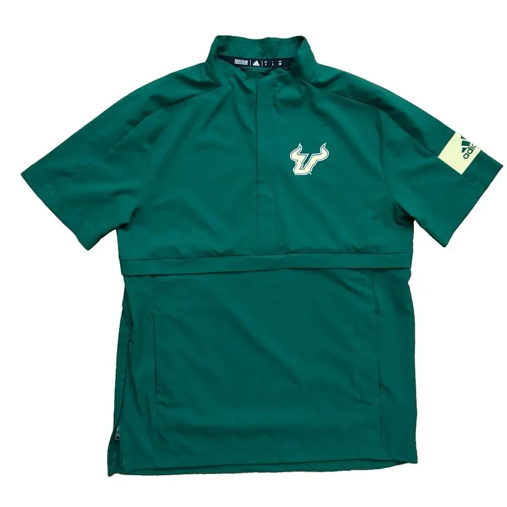 USF South Florida Bulls Adidas S Coach Team Issued Sideline Pullover Zip Shirt